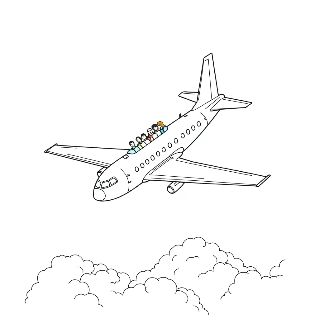 Airplane coloring page