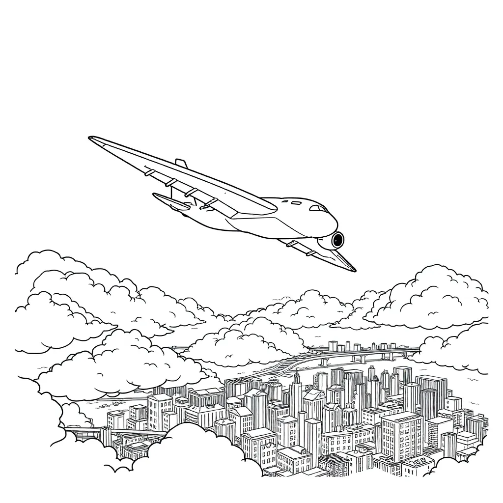 Airplane coloring page