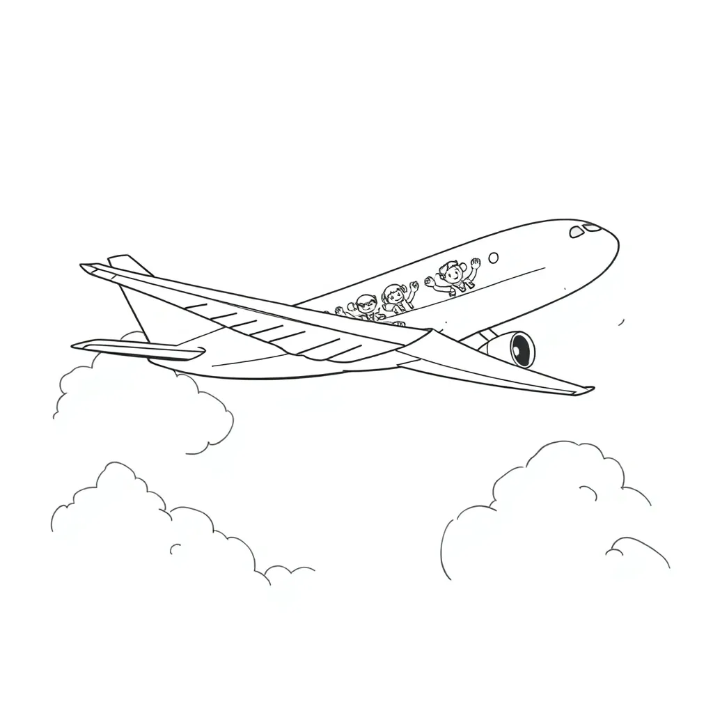 Airplane coloring page