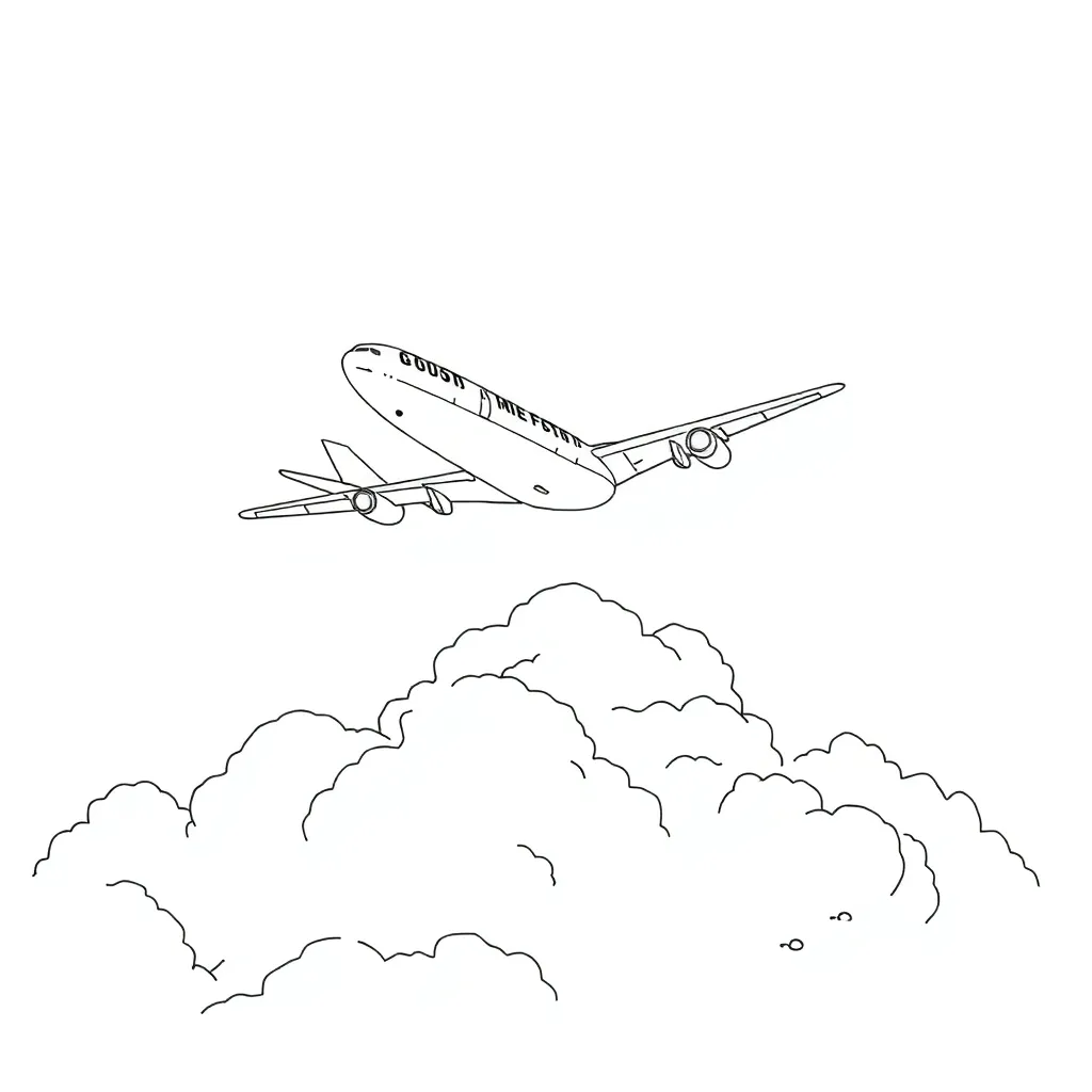 Airplane coloring page