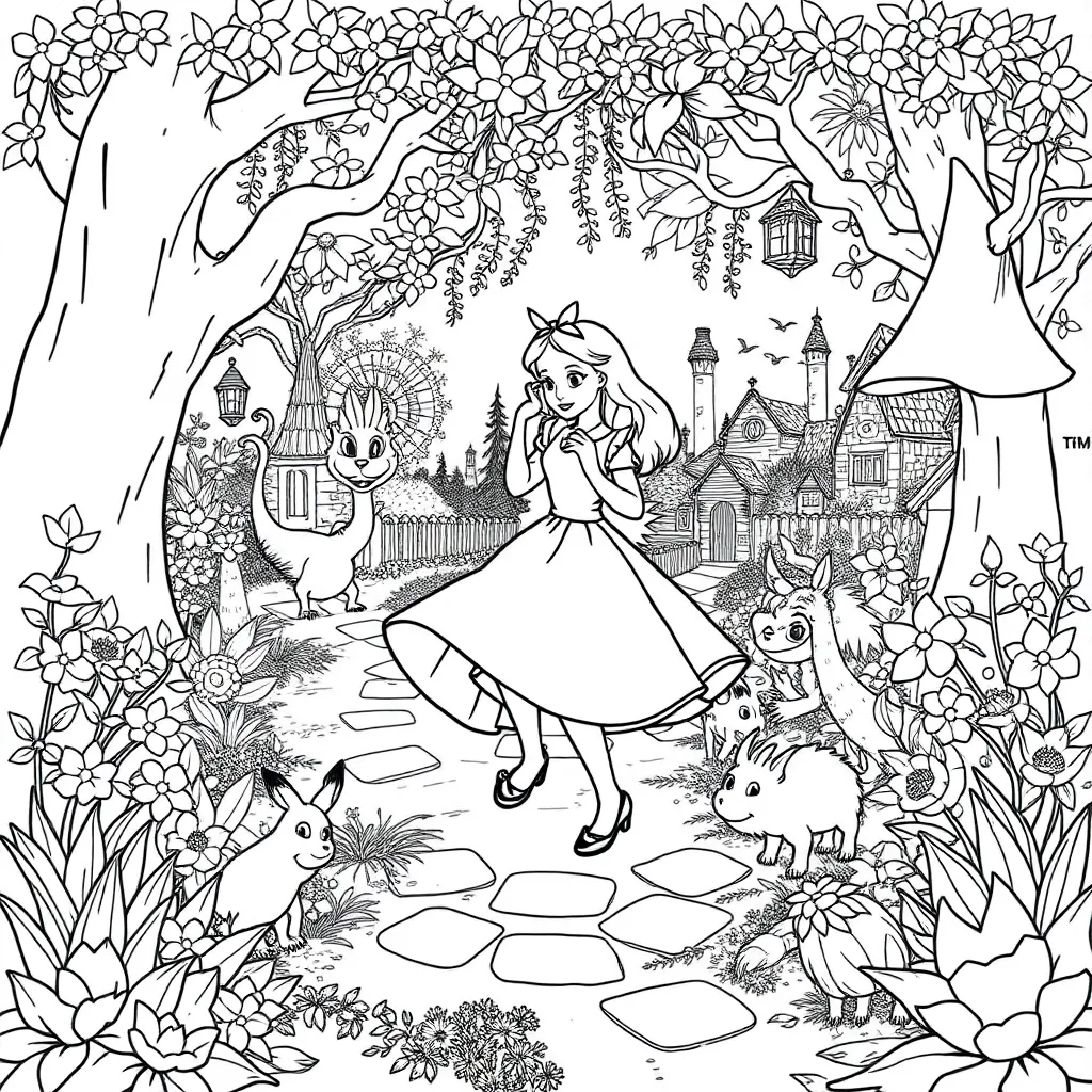 Alice In Wonderland coloring page
