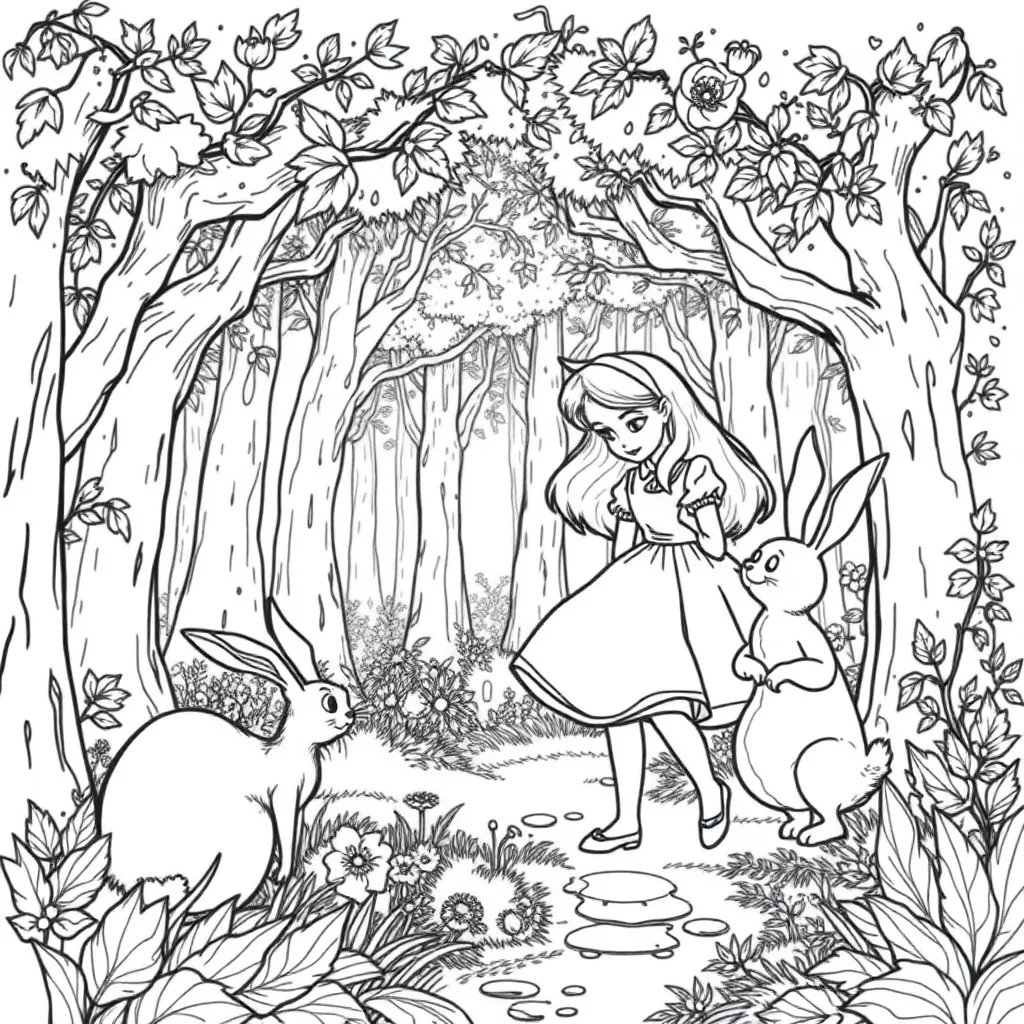 Alice In Wonderland coloring page