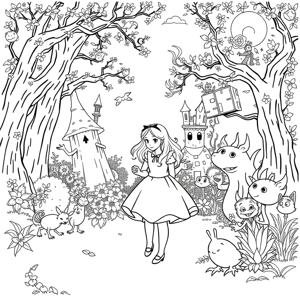 Alice In Wonderland coloring page