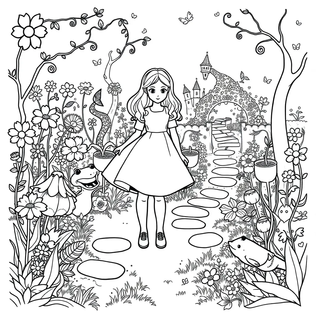 Alice In Wonderland coloring page