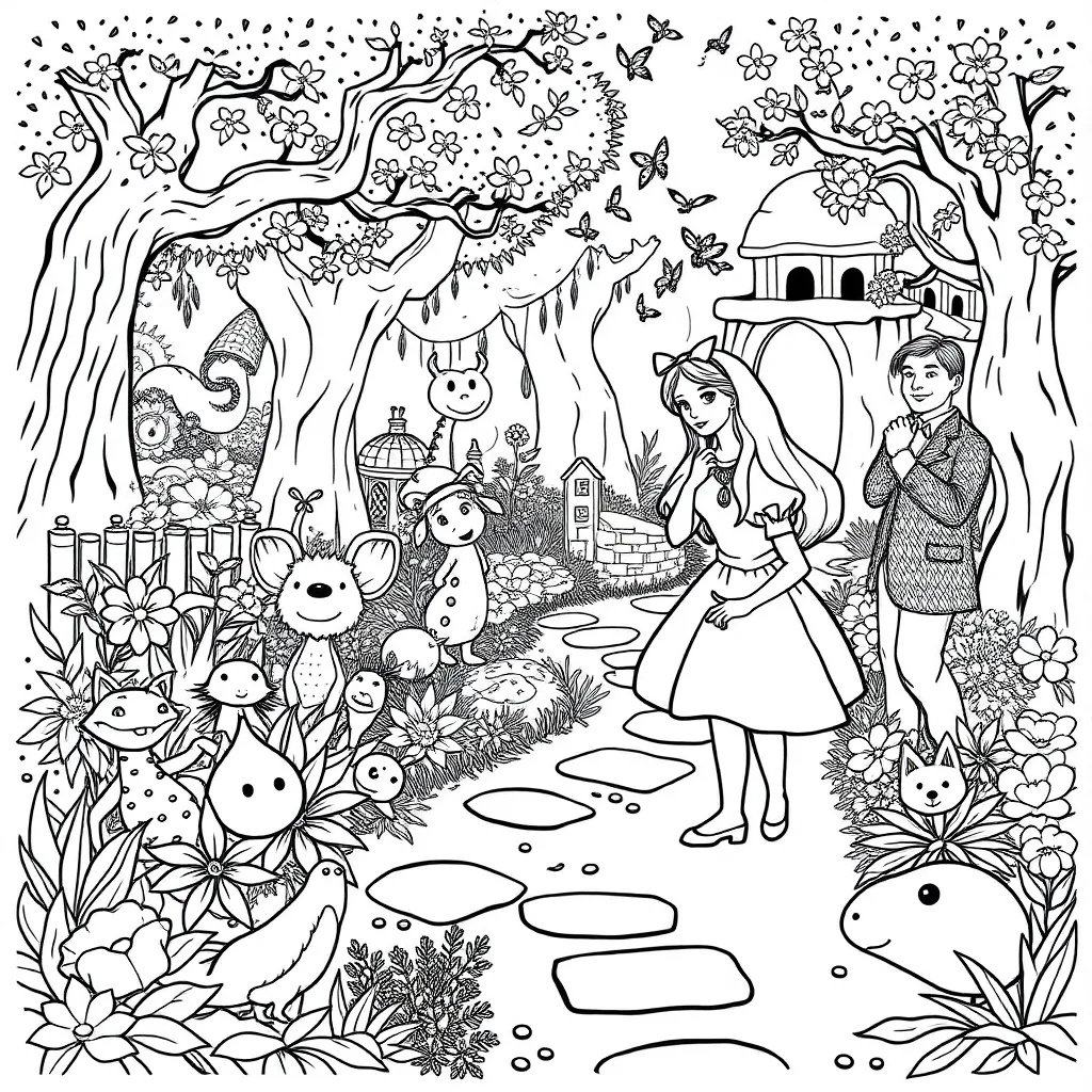 Alice In Wonderland coloring page
