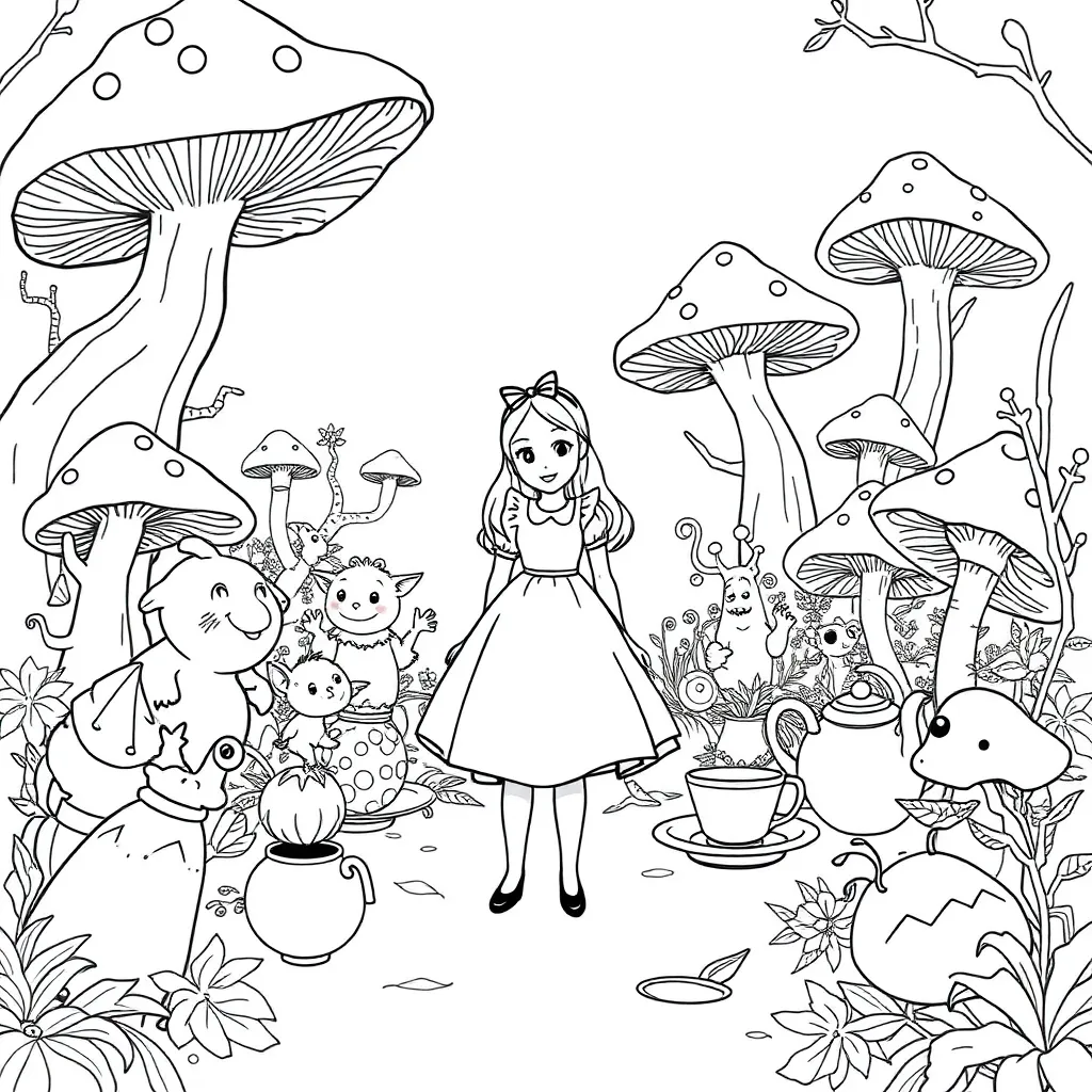 Alice In Wonderland coloring page