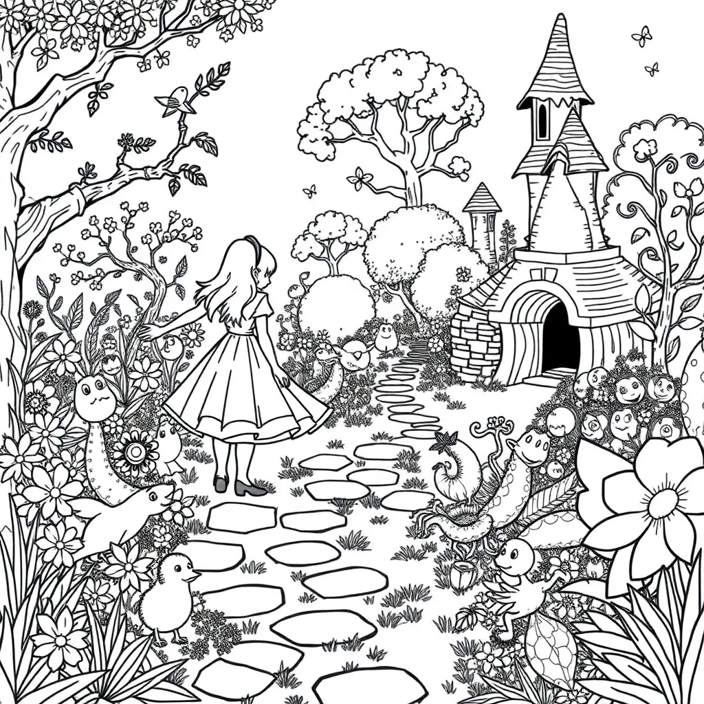 Alice In Wonderland coloring page