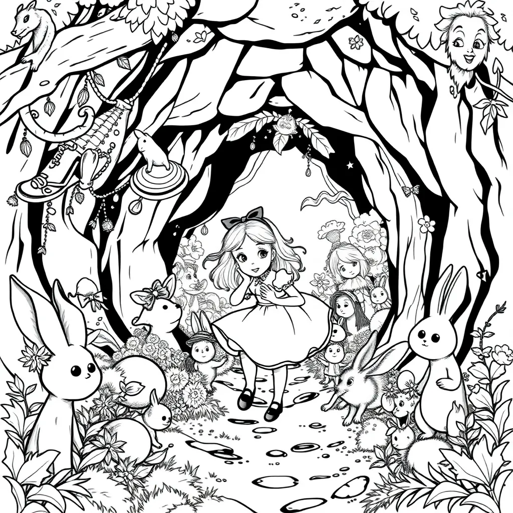 Alice In Wonderland coloring page