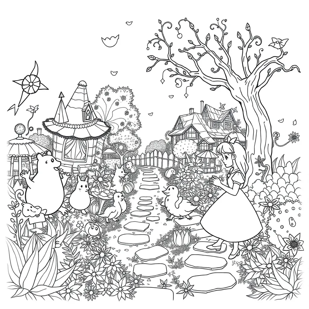 Alice In Wonderland coloring page