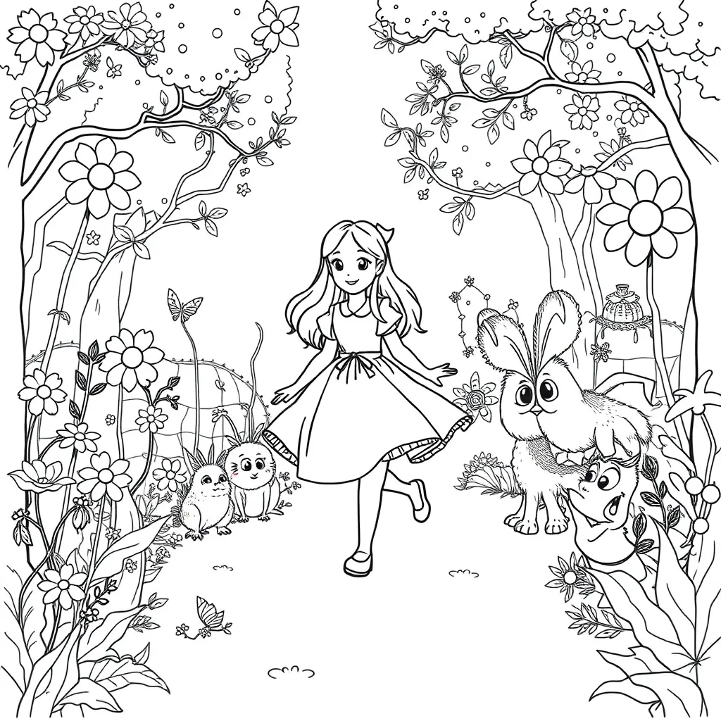 Alice In Wonderland coloring page