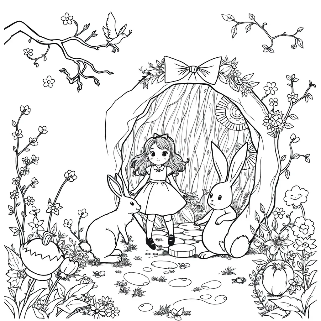 Alice In Wonderland coloring page