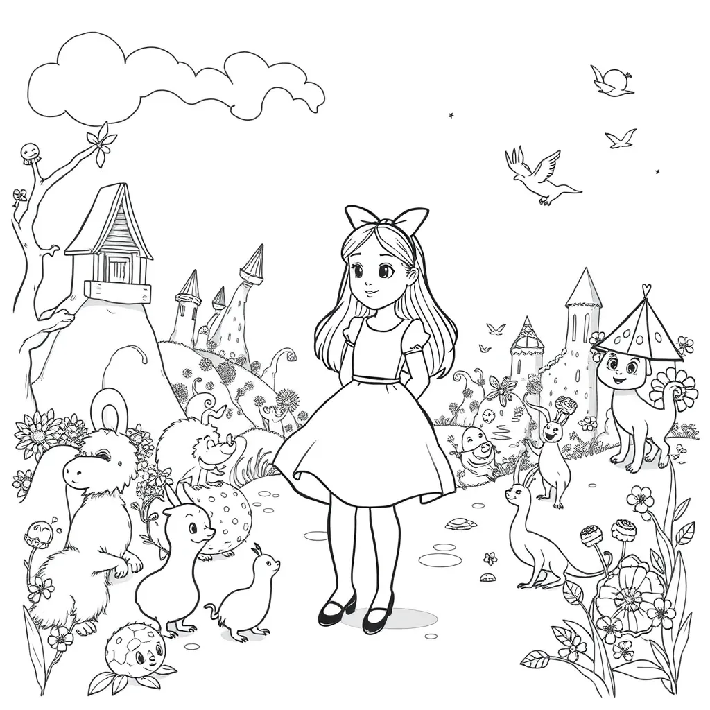 Alice In Wonderland coloring page