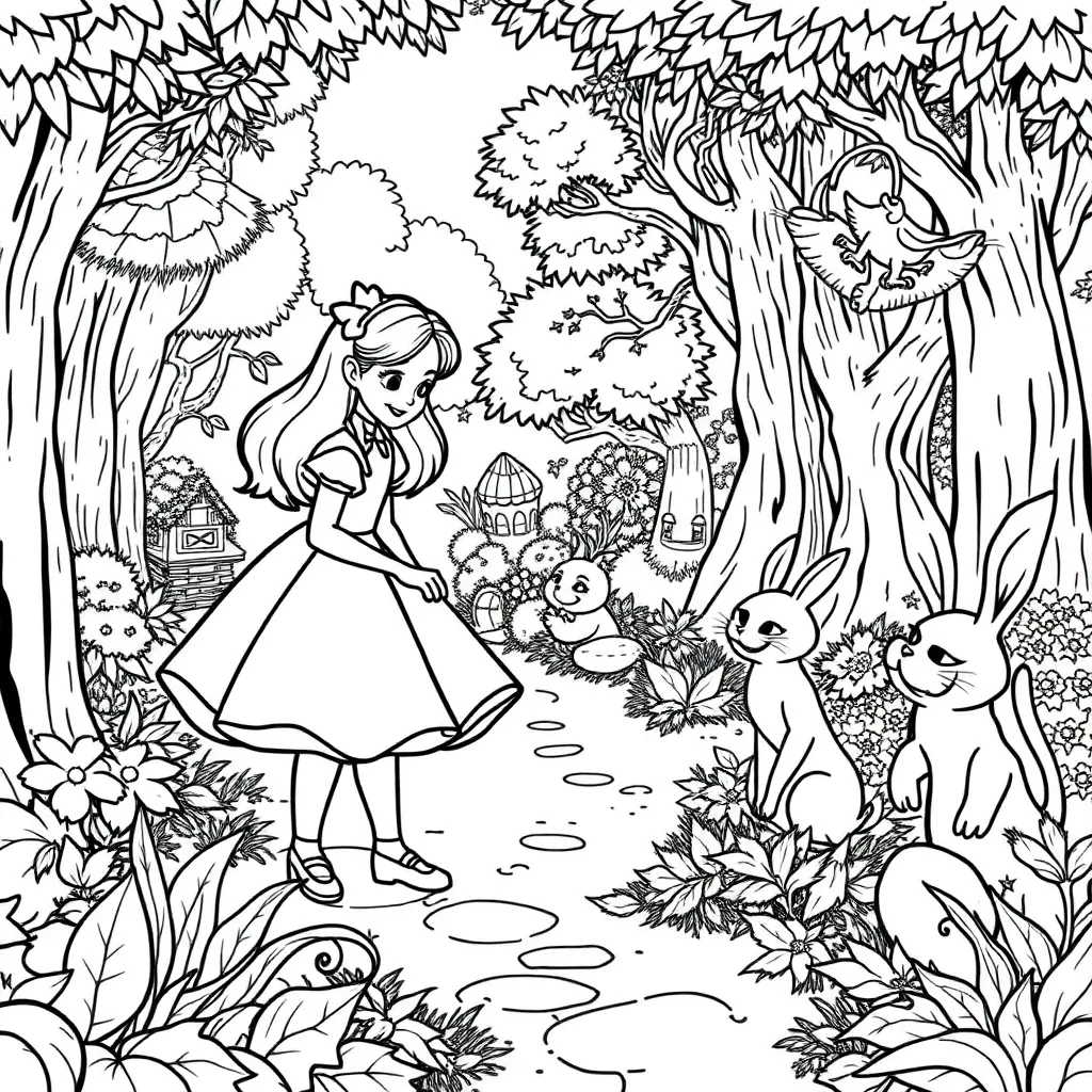 Alice In Wonderland coloring page