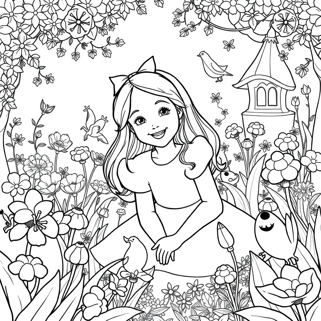 Alice In Wonderland coloring page