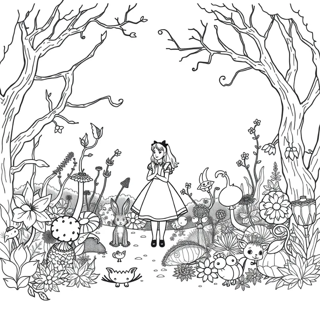 Alice In Wonderland coloring page