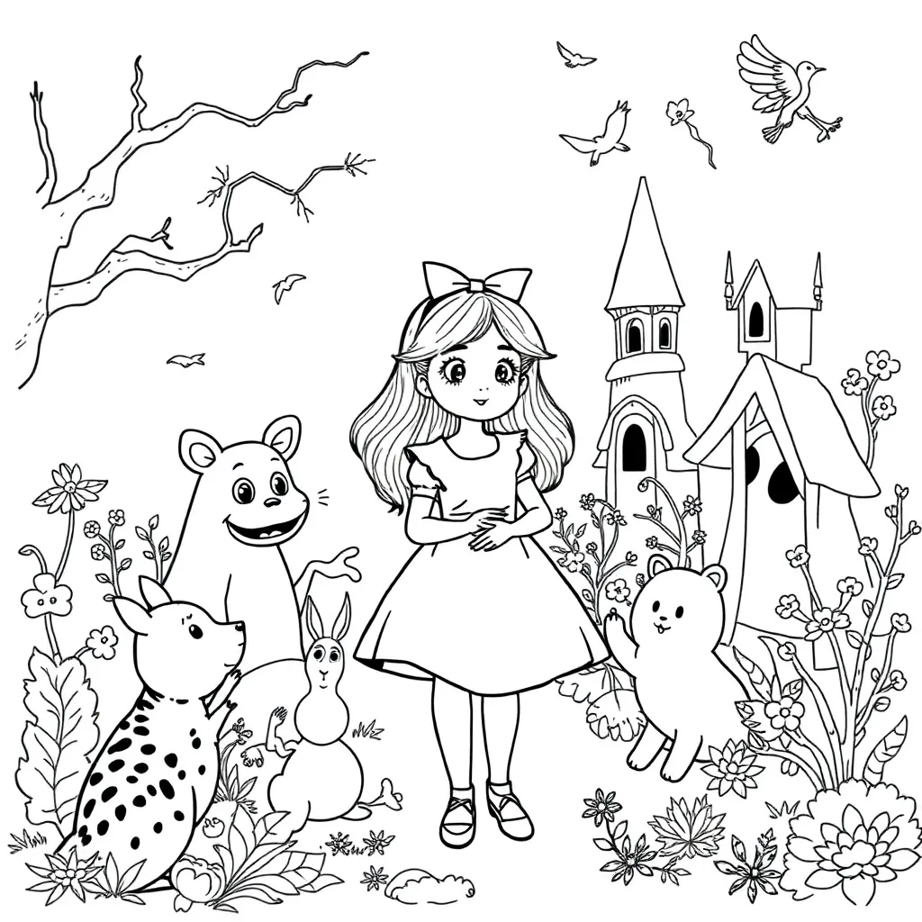 Alice In Wonderland coloring page