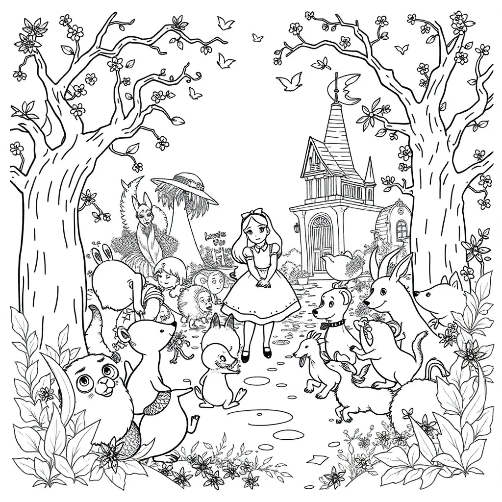 Alice In Wonderland coloring page