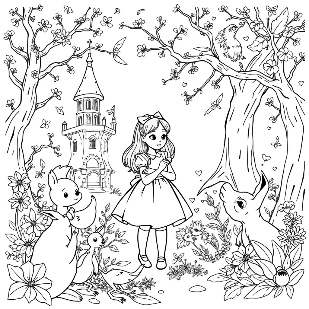 Alice In Wonderland coloring page