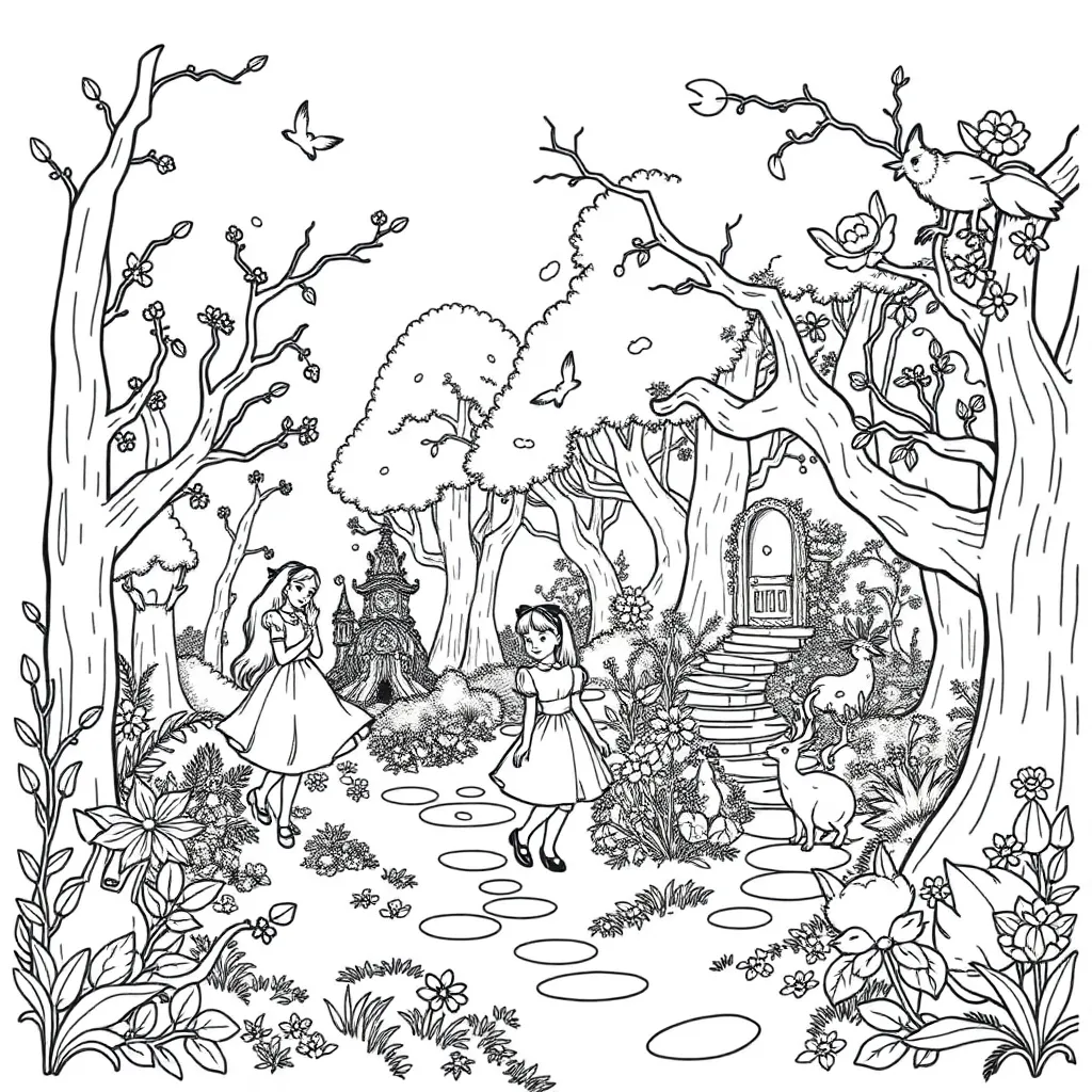 Alice In Wonderland coloring page
