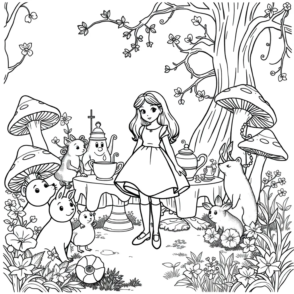 Alice In Wonderland coloring page