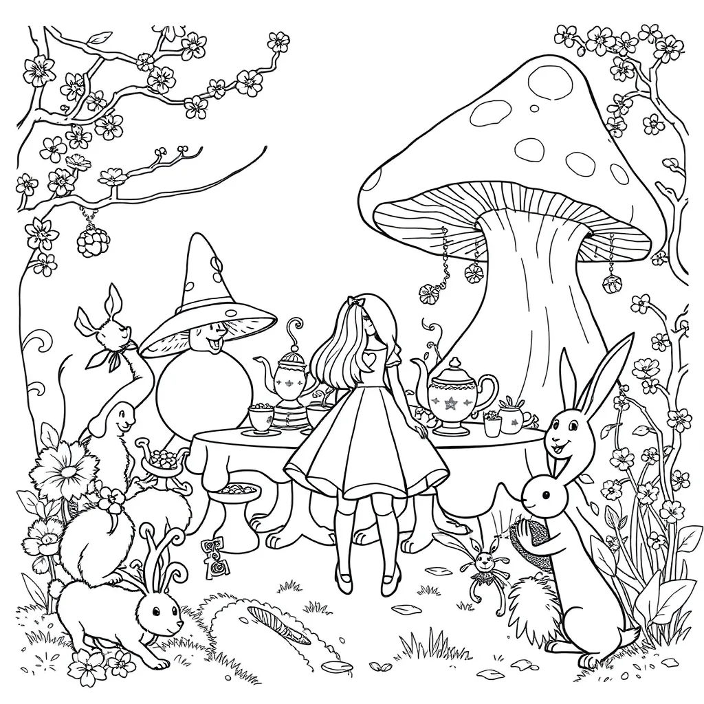 Alice In Wonderland coloring page