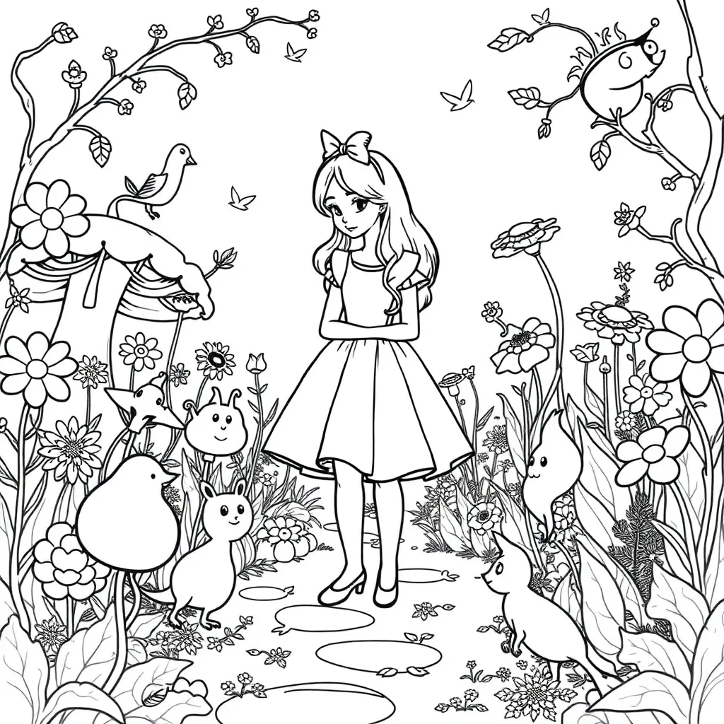 Alice In Wonderland coloring page