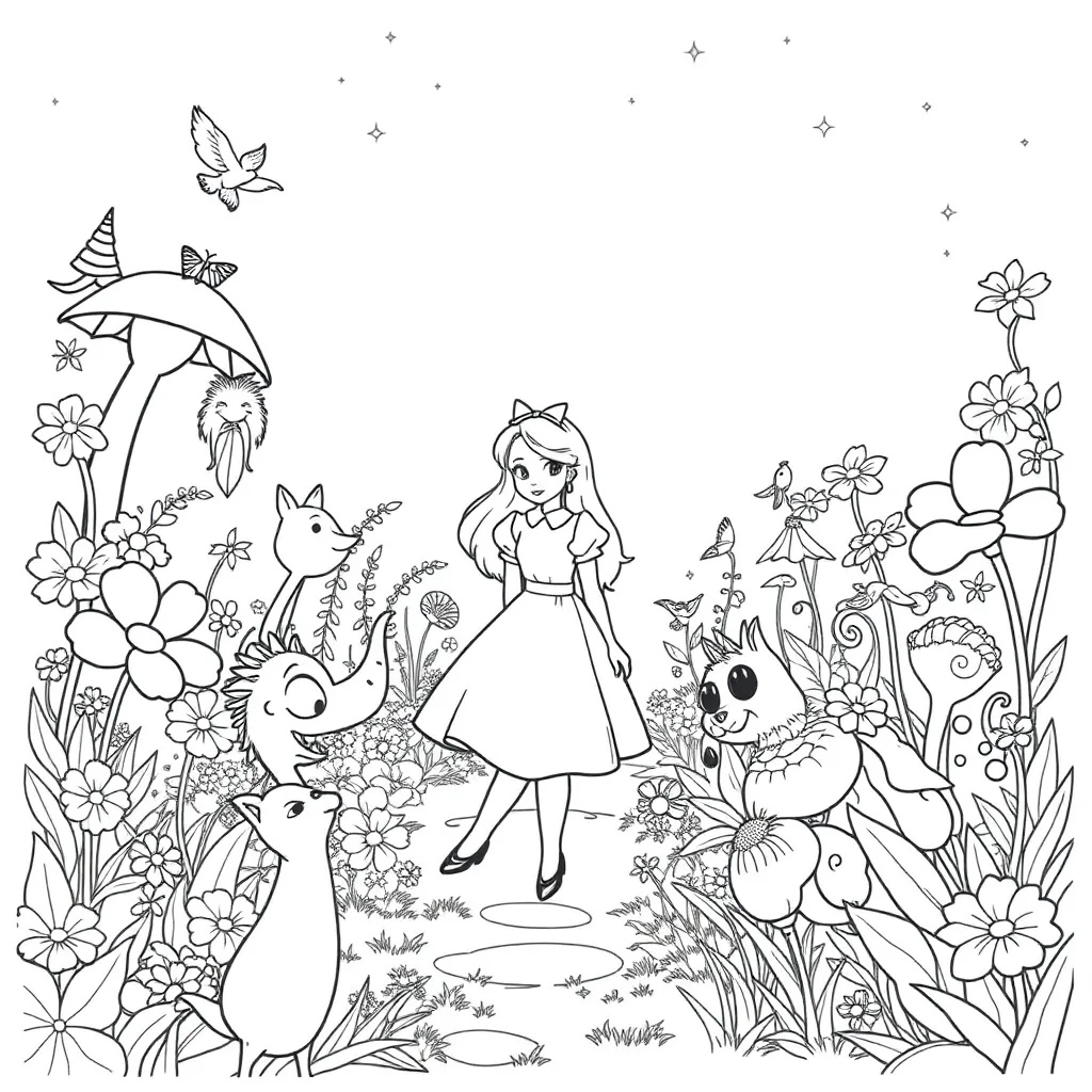 Alice In Wonderland coloring page