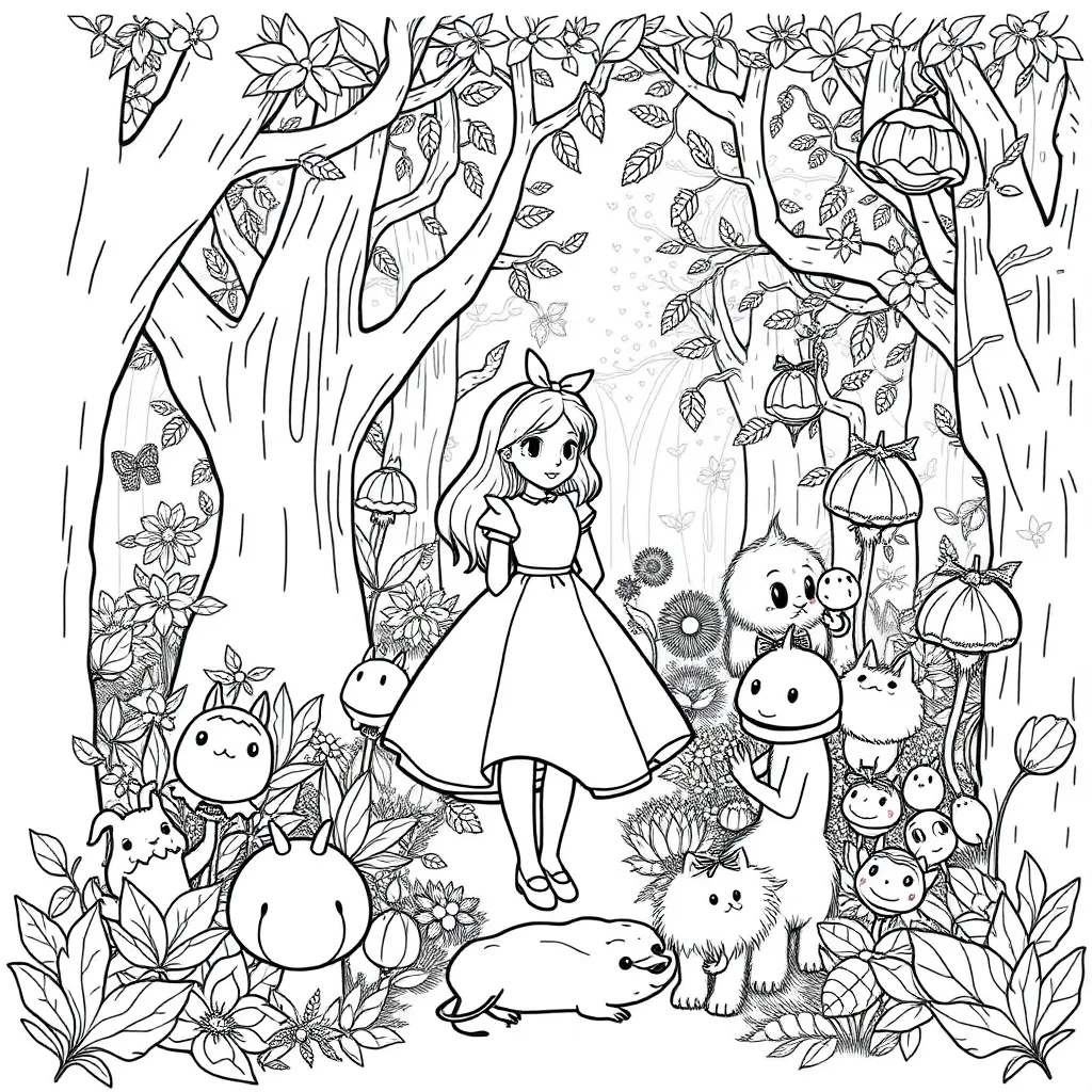 Alice In Wonderland coloring page