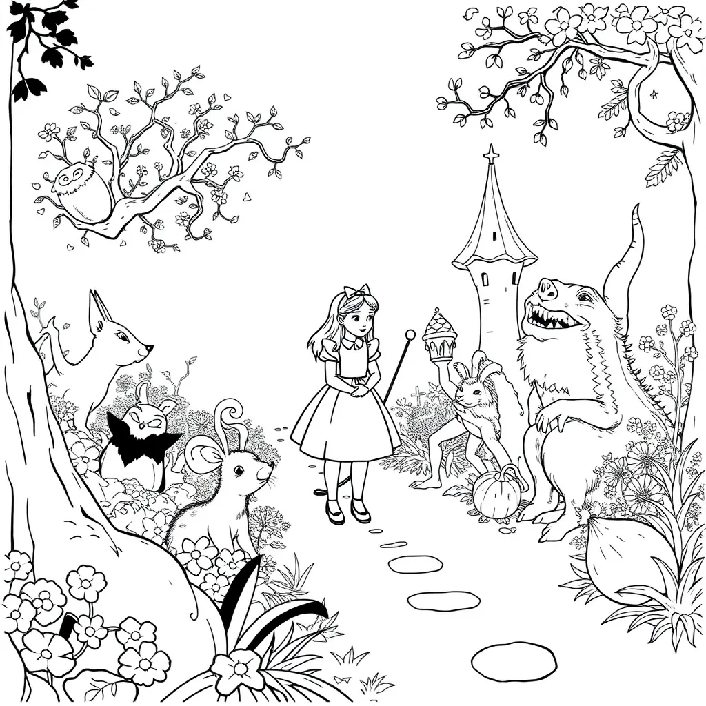 Alice In Wonderland coloring page