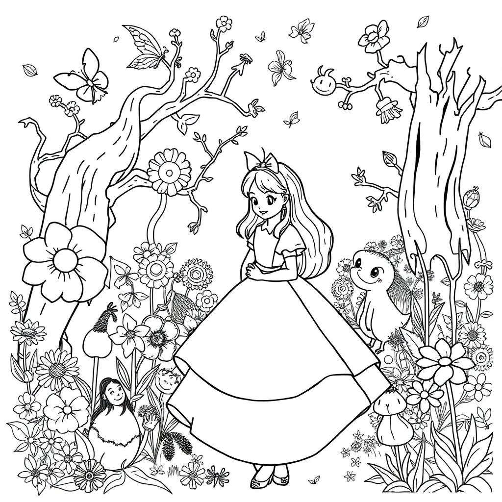Alice In Wonderland coloring page