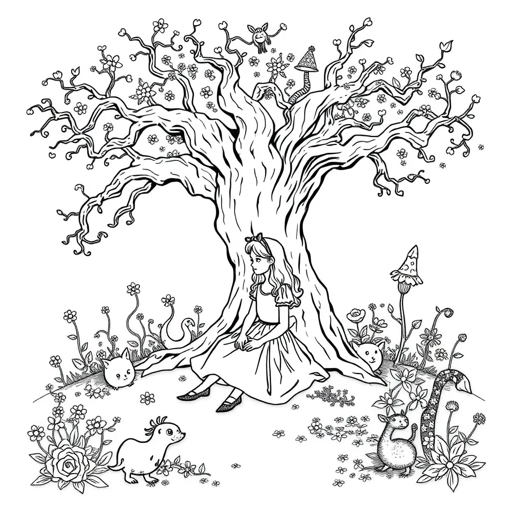Alice In Wonderland coloring page