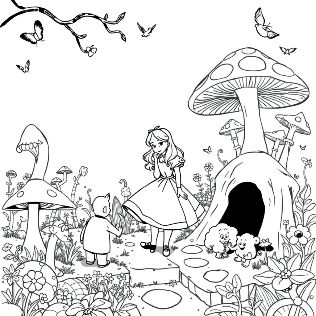 Alice In Wonderland coloring page