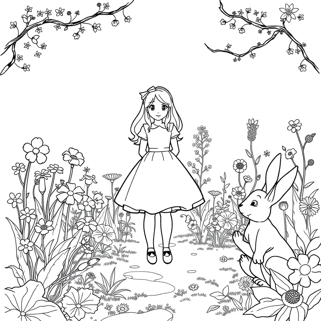 Alice In Wonderland coloring page