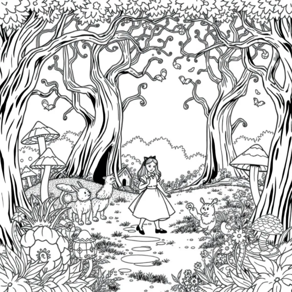 Alice In Wonderland coloring page
