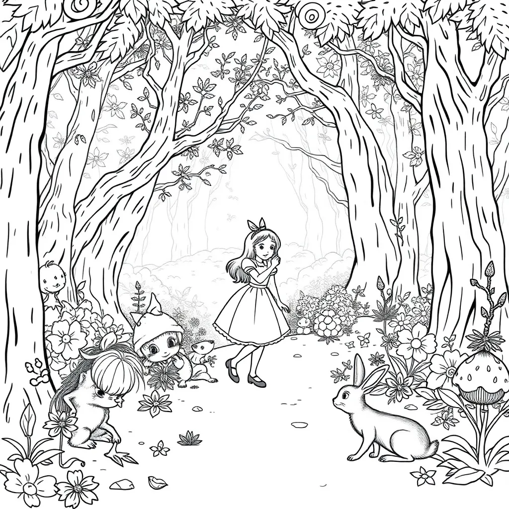 Alice In Wonderland coloring page