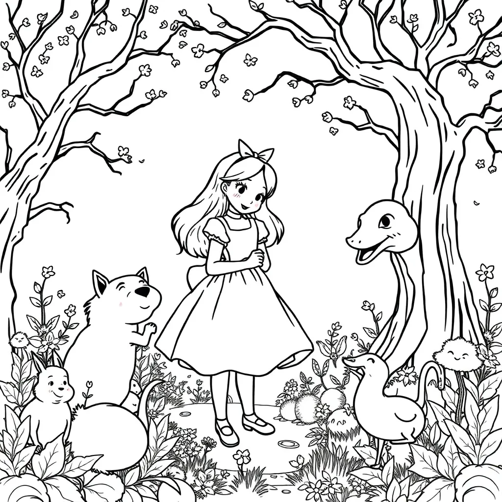 Alice In Wonderland coloring page