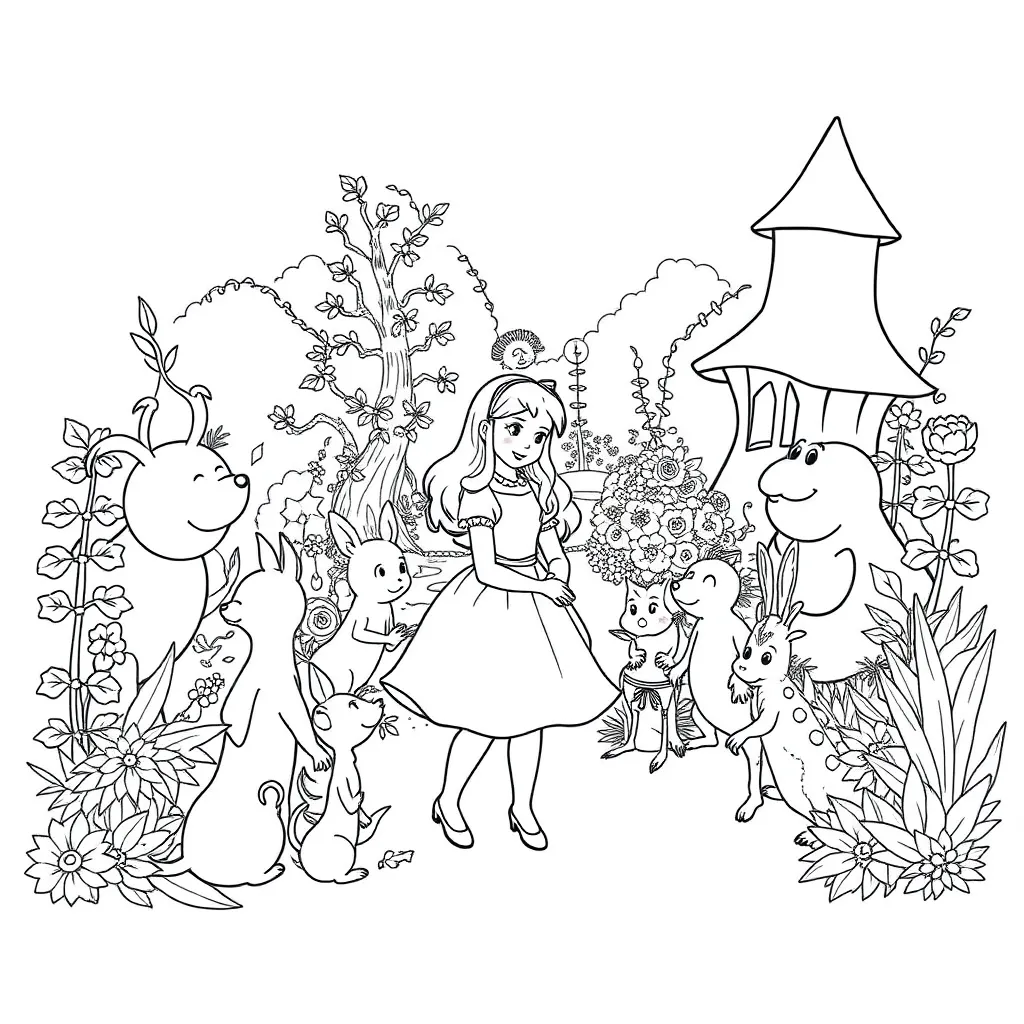 Alice In Wonderland coloring page