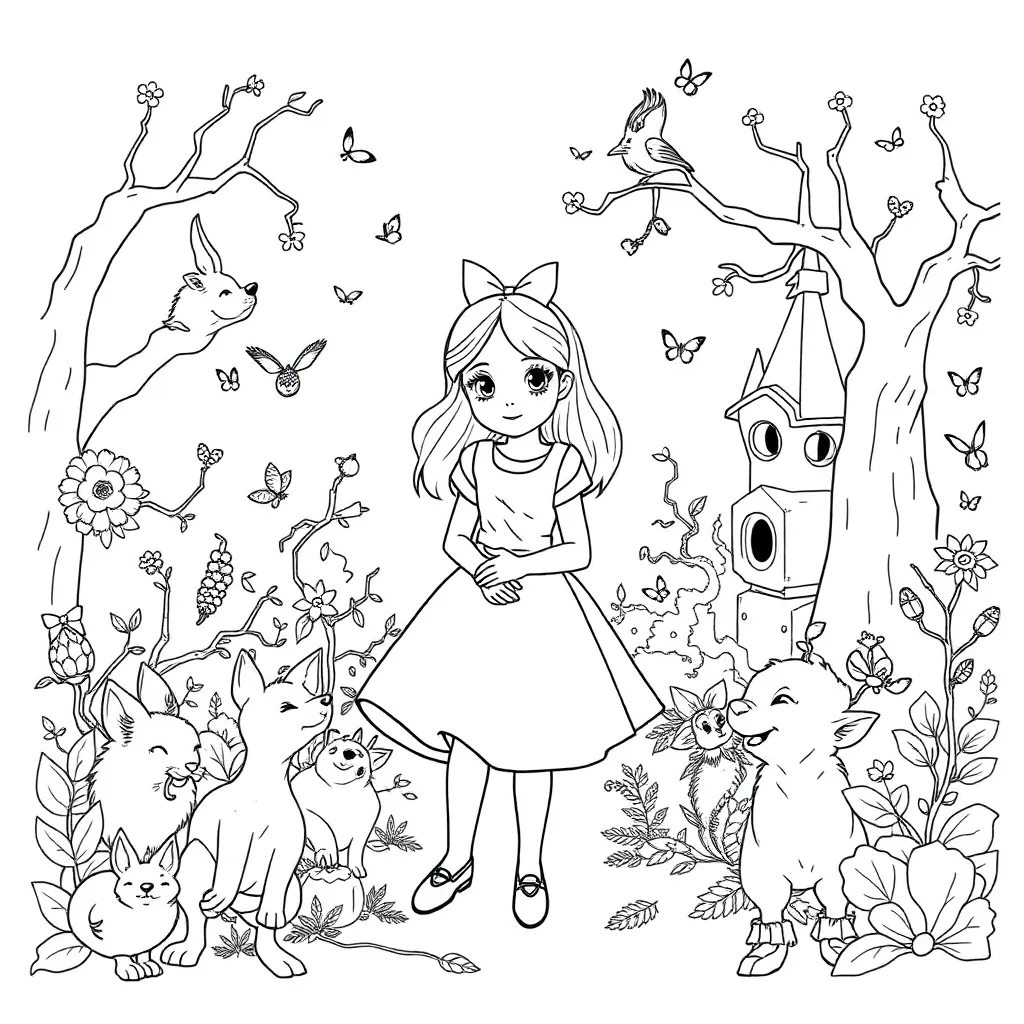 Alice In Wonderland coloring page