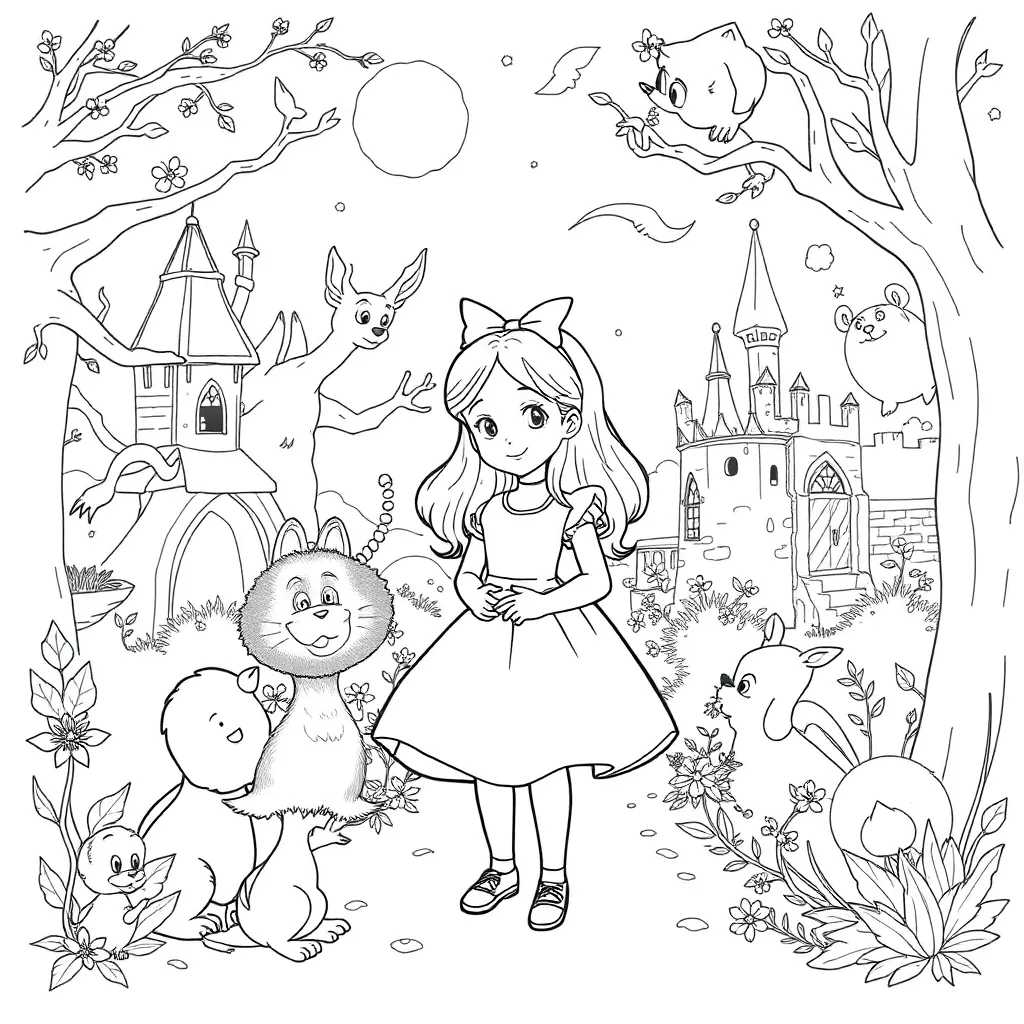 Alice In Wonderland coloring page
