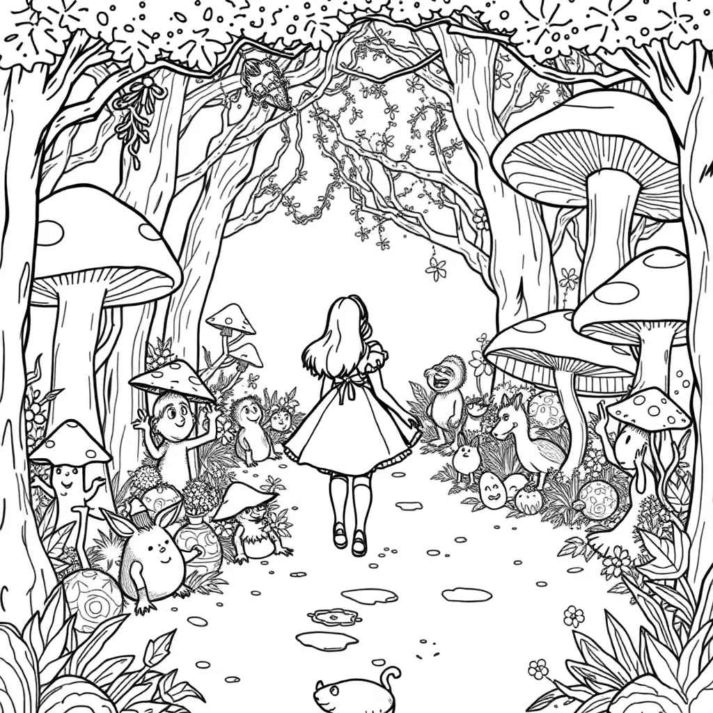 Alice In Wonderland coloring page