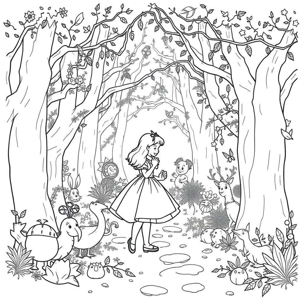 Alice In Wonderland coloring page