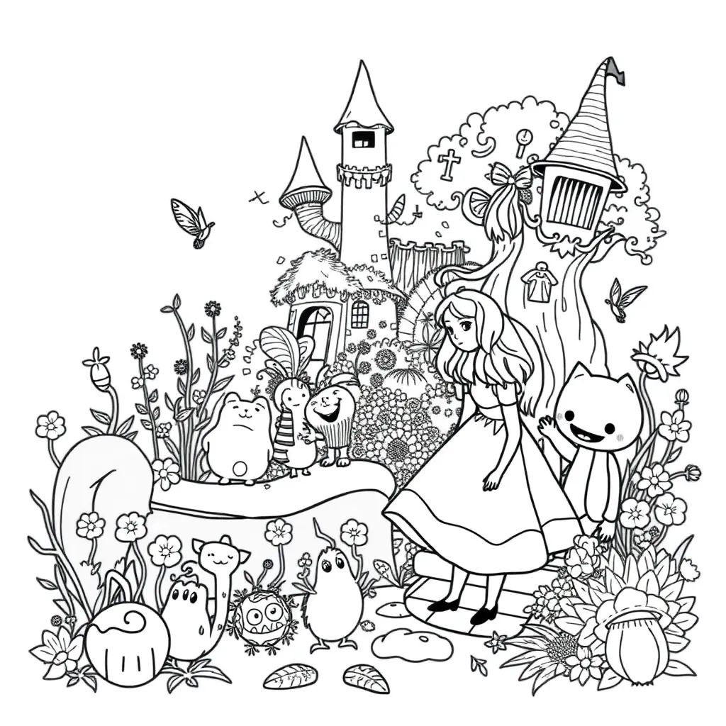 Alice In Wonderland coloring page