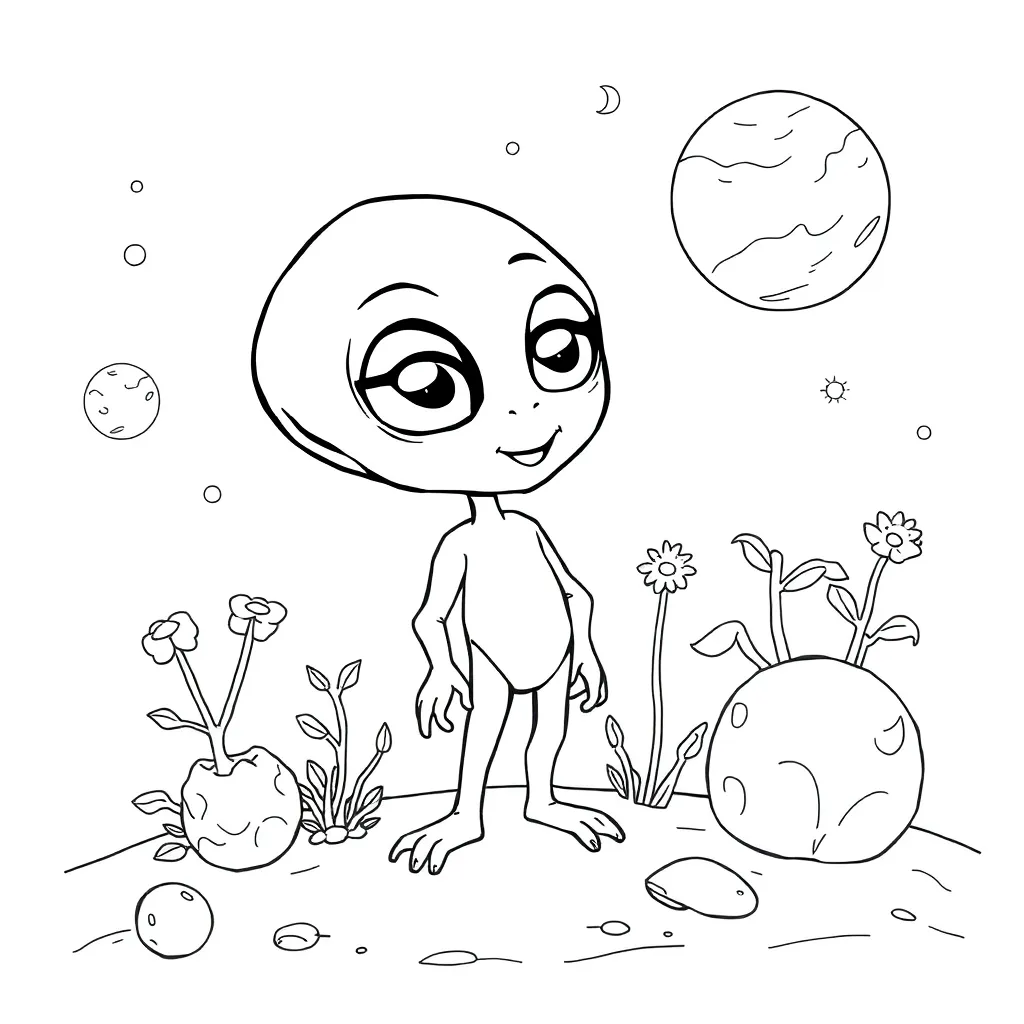 Alien coloring page
