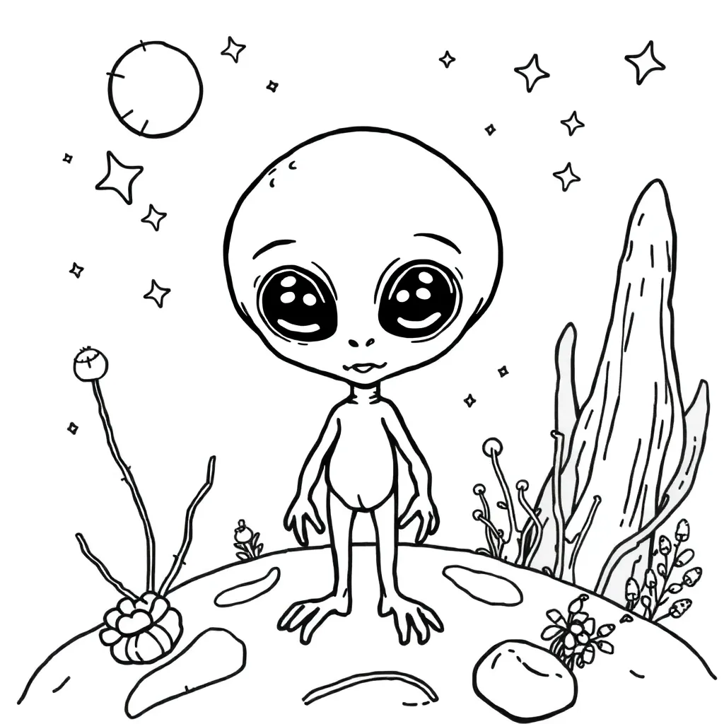 Alien coloring page