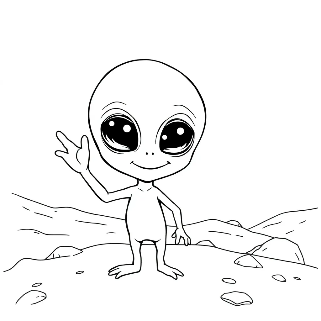 Alien coloring page