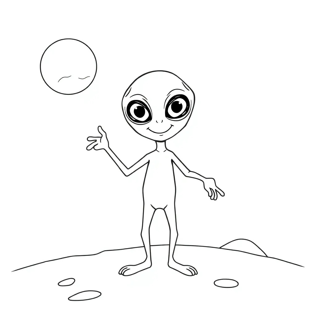 Alien coloring page