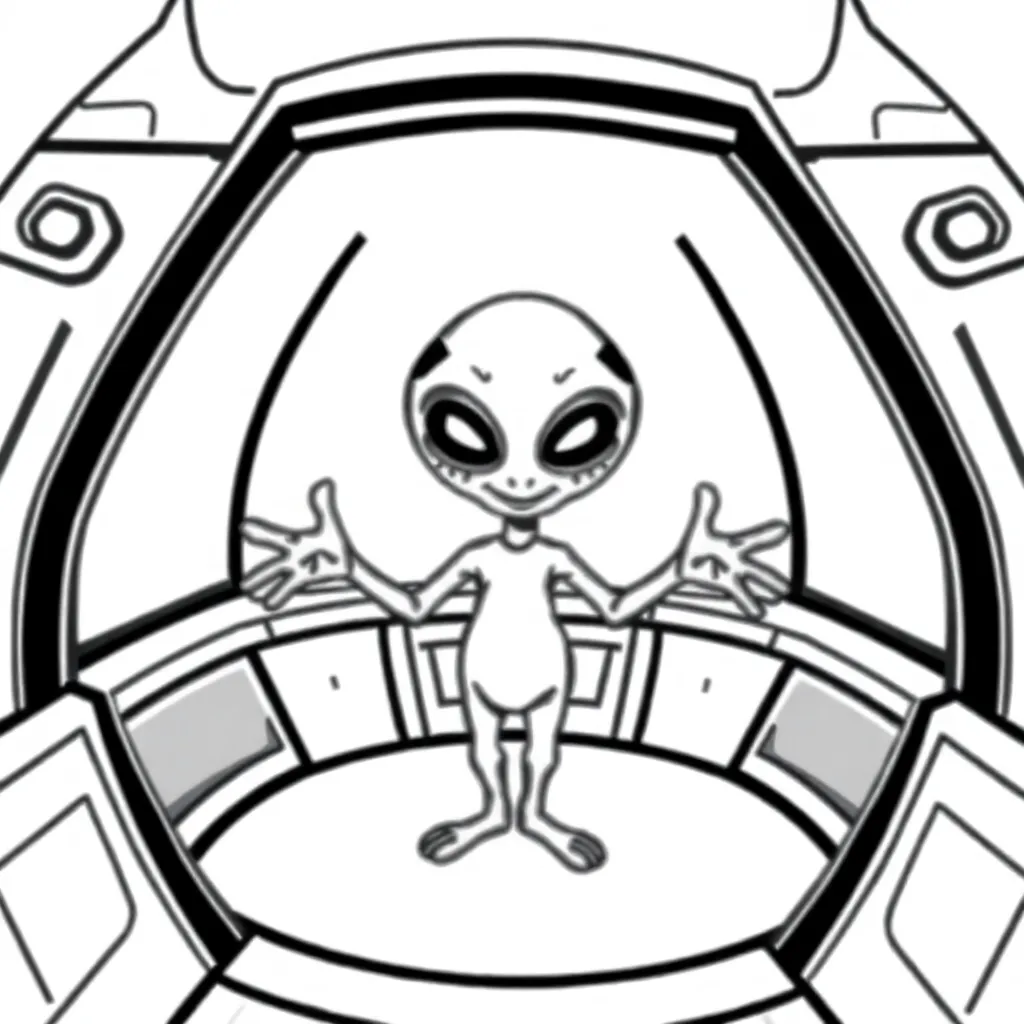 Alien coloring page