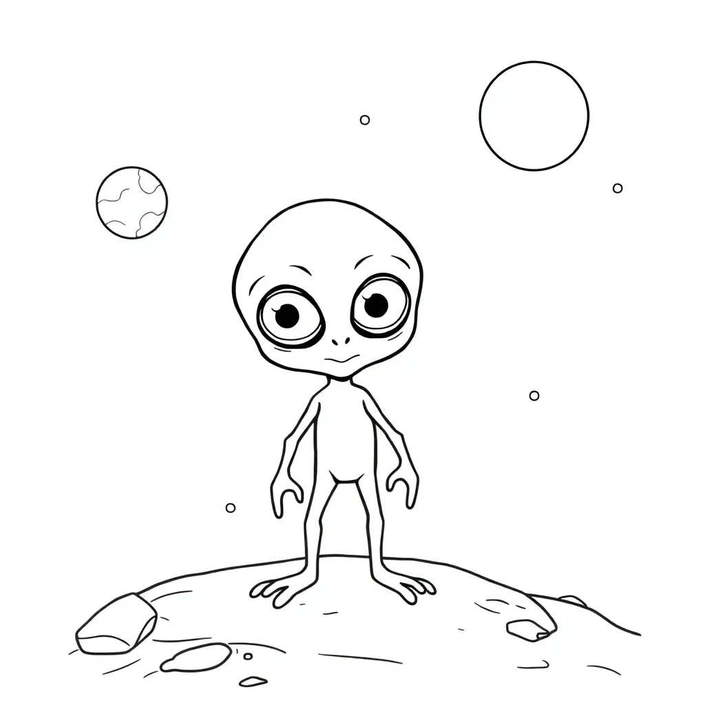 Alien coloring page