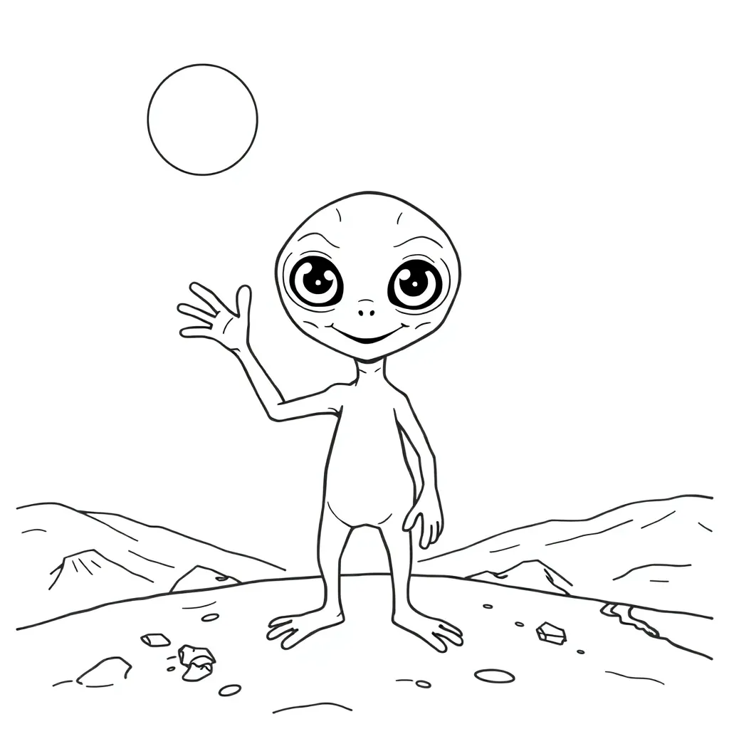 Alien coloring page