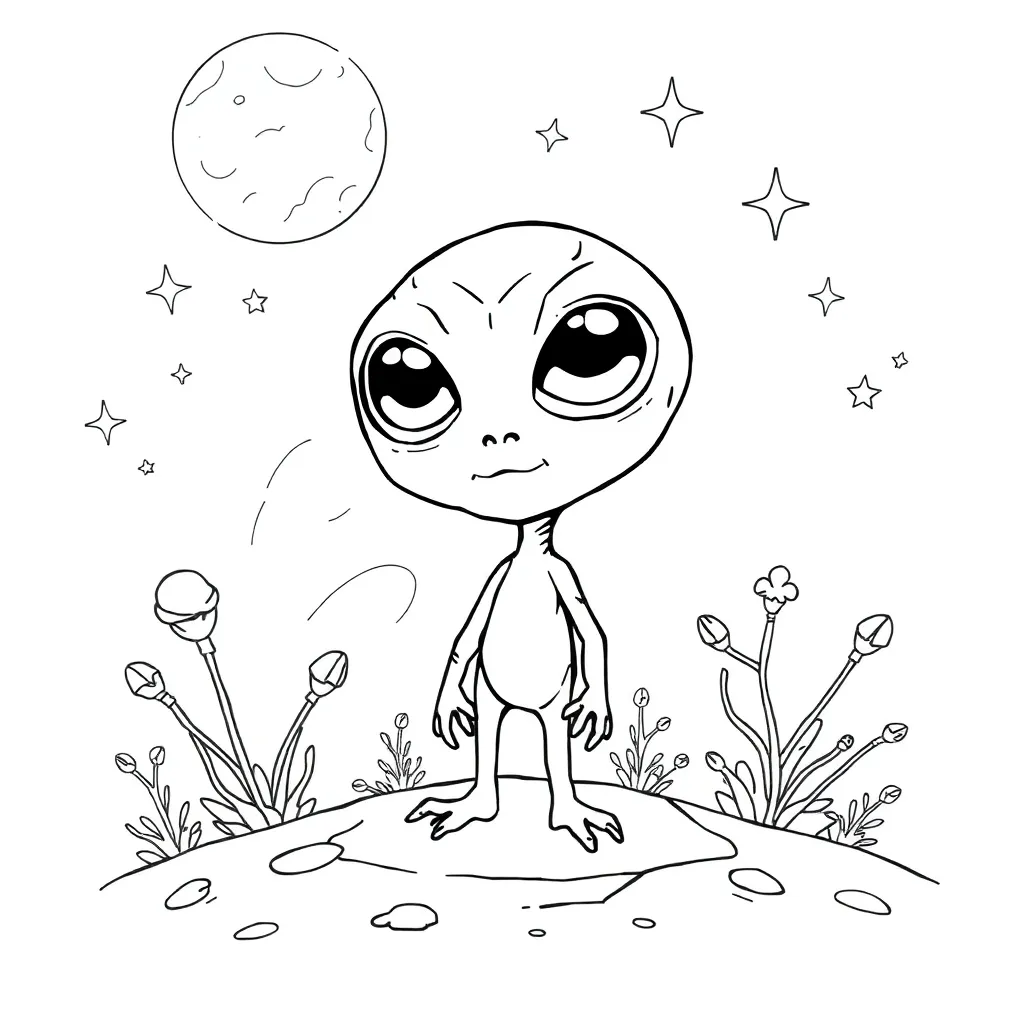 Alien coloring page